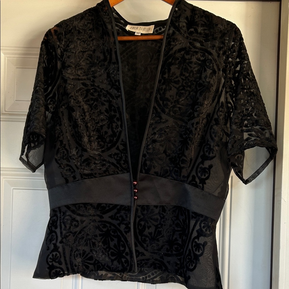 Black Sheer Lace Top